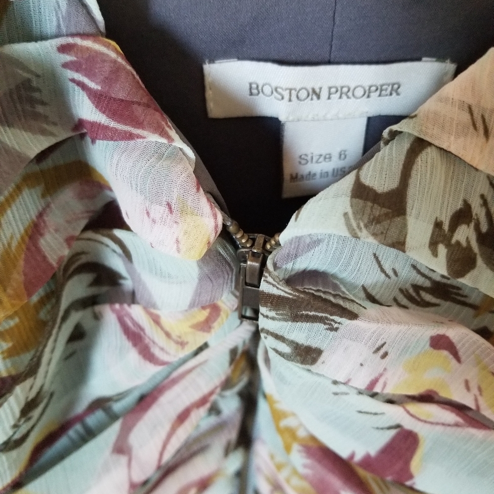 Boston  Proper  floral scrunch dress size 6 - Picture 4 of 5